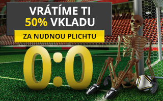 Fortuna - získejte 50% nazpět při remíze